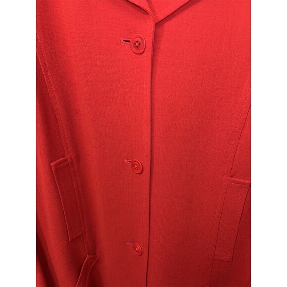 Emanuel Ungaro Jacket Buttons Pockets Red Wool Blend 14 48 Lined Collar Vented - Picture 4 of 15